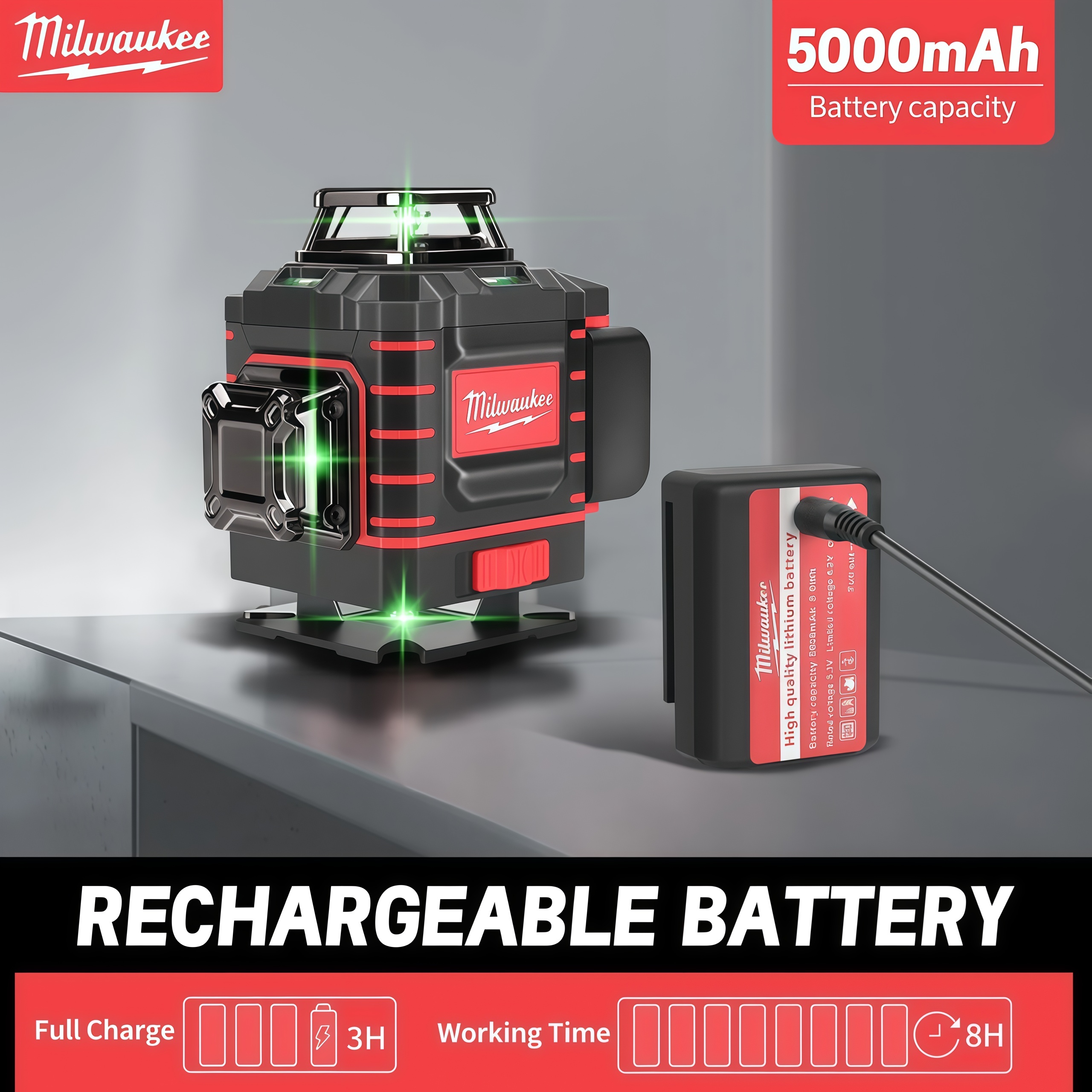 Level Laser Line - Milwaukee 360 Degree Vertical Cross Laser