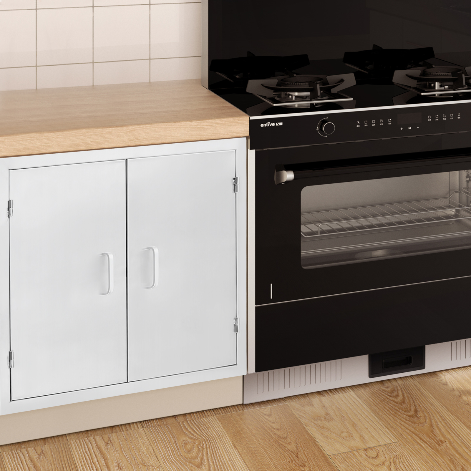 Home Improvement Us - 304 Stainless Steel Kitchen Cabinet Door