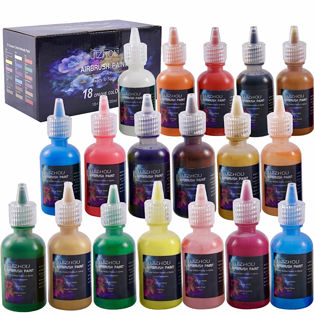 Spray Paint Primer - JIZHOU Airbrush Paint,18 Colors Airbrush Paint