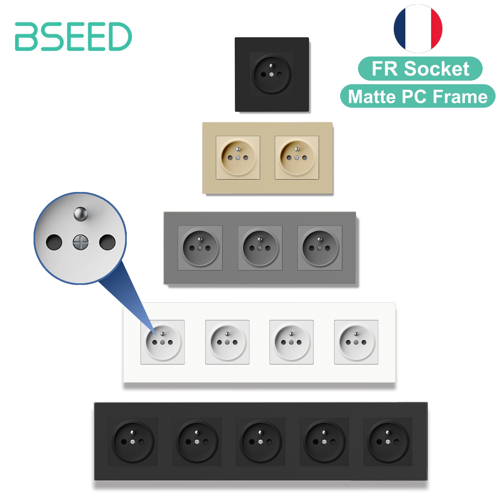 Bseed French Socket 16A 4 Colo - Home Improvement Outlet のレビューと価格