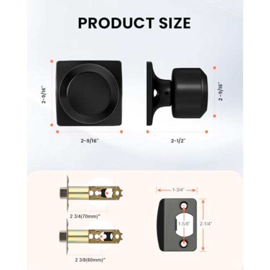 Packs Interior Door Knobs, Doo - Door Knob Replacement のレビューと価格