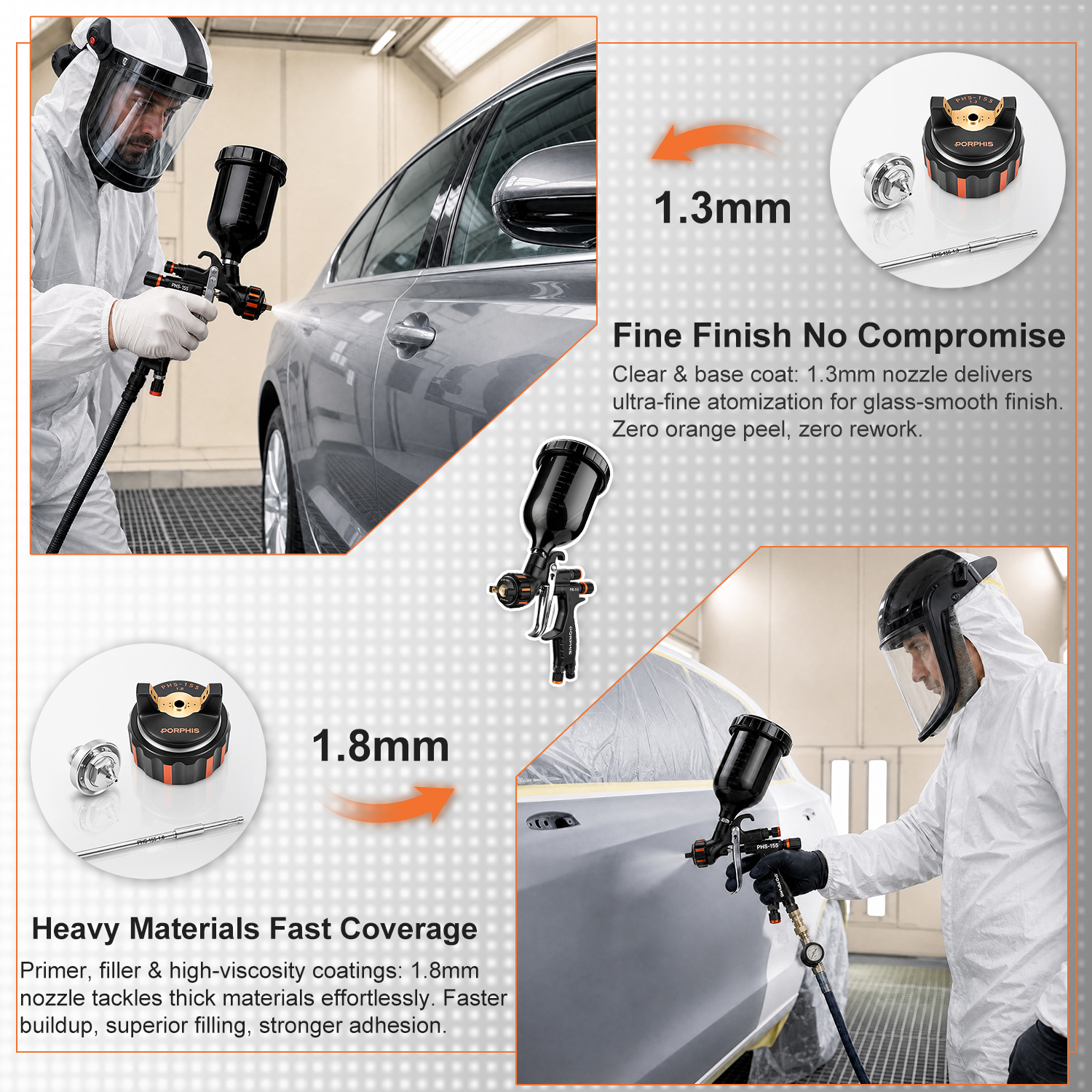 PORPHIS PHS-155 MP Spray Gun 1 - Spray Paint Primer のレビューと価格
