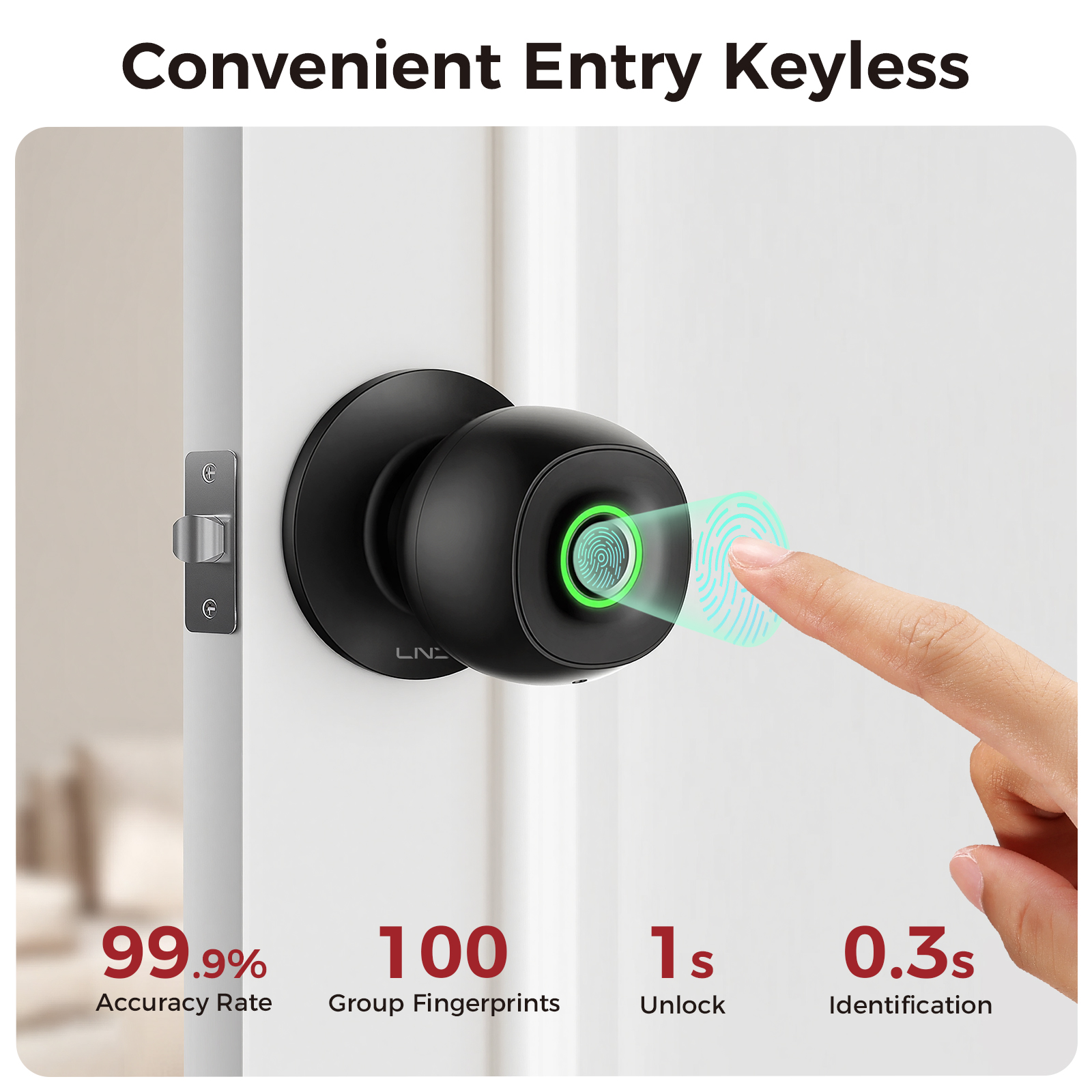 Fingerprint Door Lock Smart Ke - Door Knob Replacement のレビューと価格