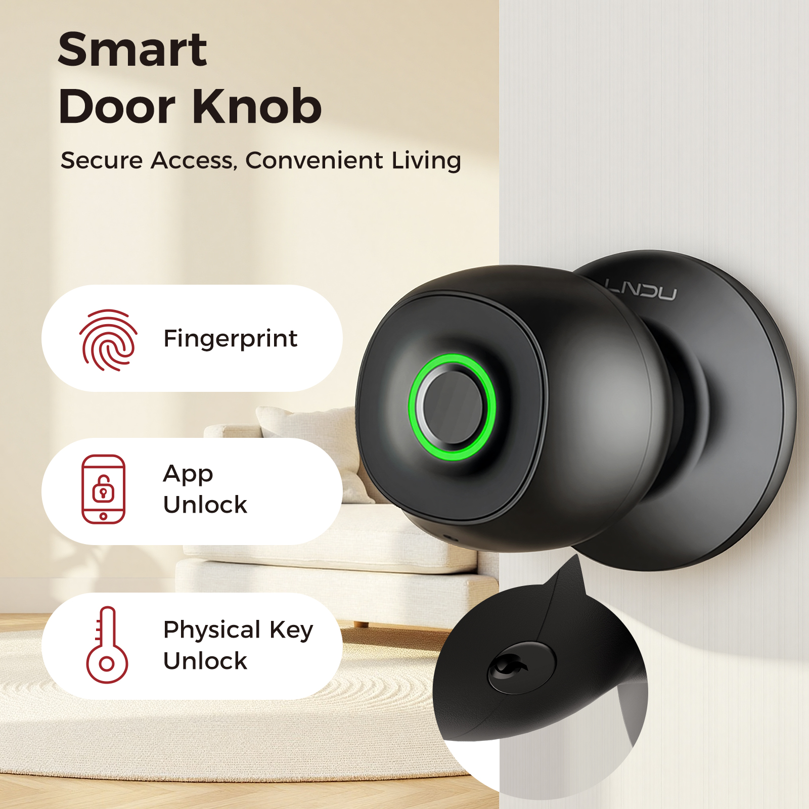Fingerprint Door Lock Smart Ke - Door Knob Replacement のレビューと価格