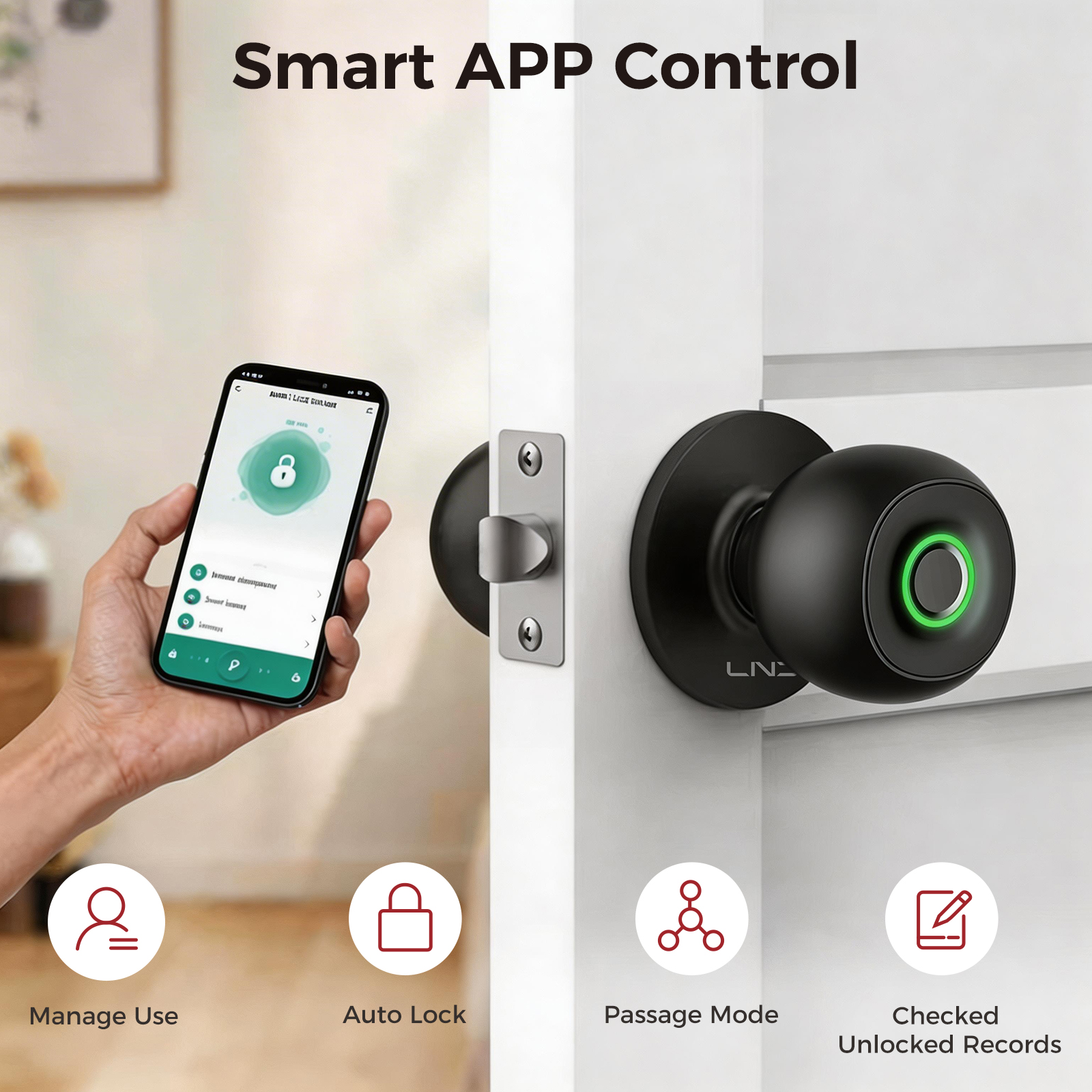 Fingerprint Door Lock Smart Ke - Door Knob Replacement のレビューと価格