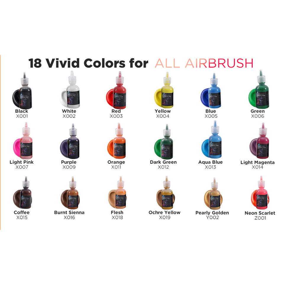 JIZHOU Airbrush Paint,18 Color - Spray Paint Primer のレビューと価格