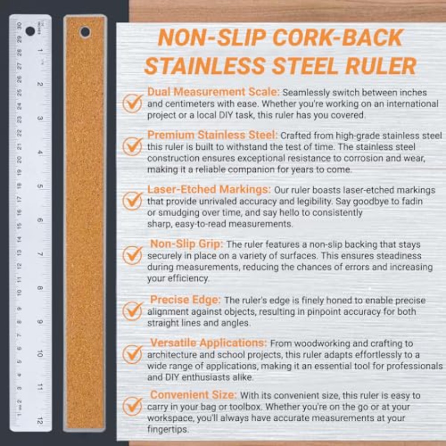 Stainless Steel Ruler with Non - Home Improvement Us のレビューと価格
